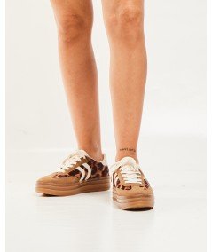 zapatillas acropolis plataforma leopardo con blanco